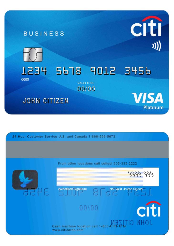 USA Citibank visa platinum card